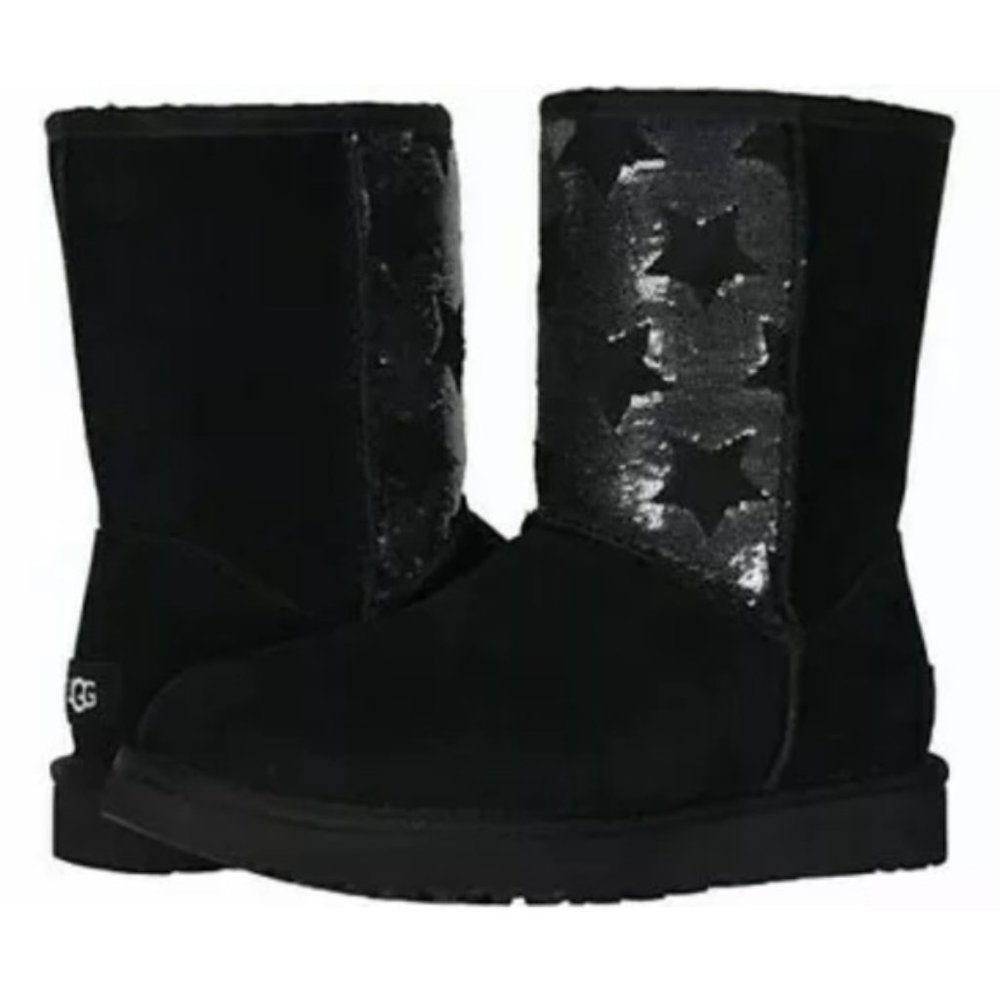 UGG Classic Short Sequin Stars Bling Boots NEW